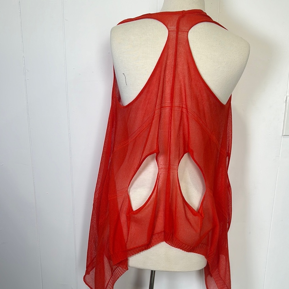 Save The Queen Vibrant orange top with opening